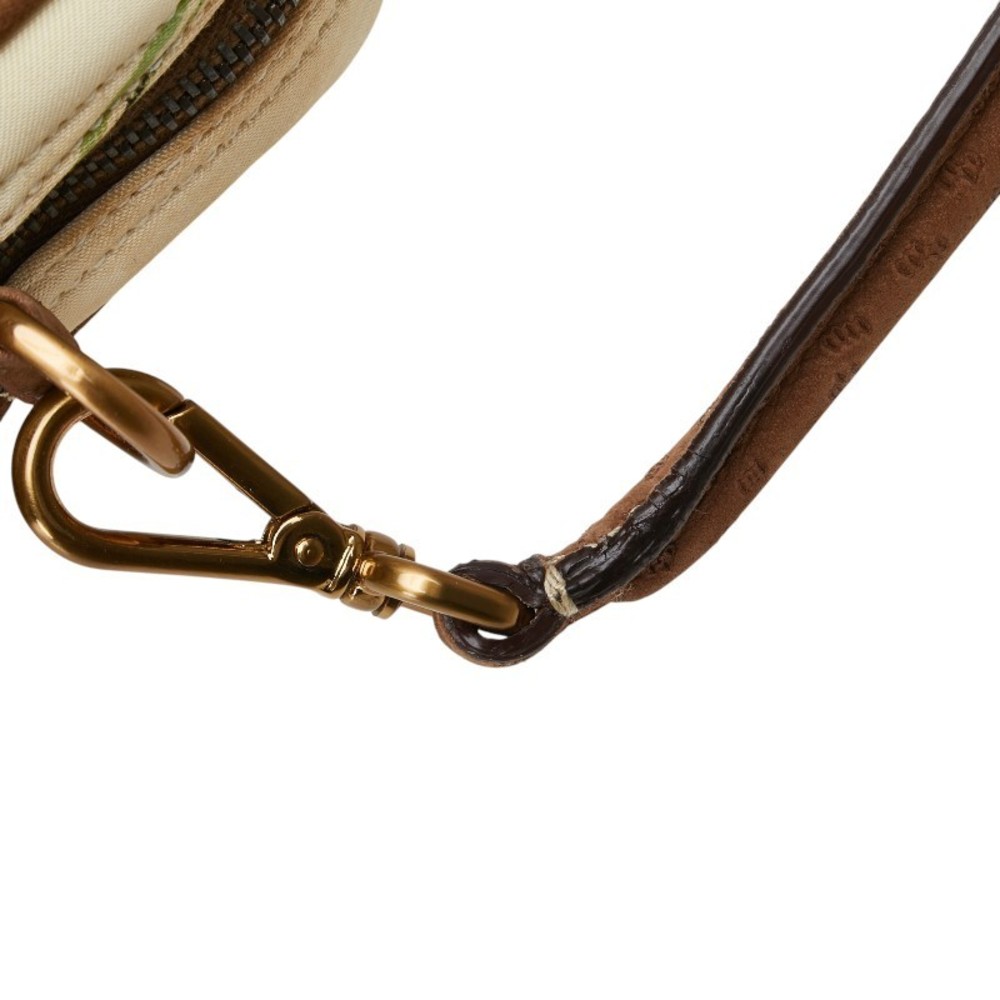 Prada Triangular Logo Plate Botanical Handbag Whi… - image 5